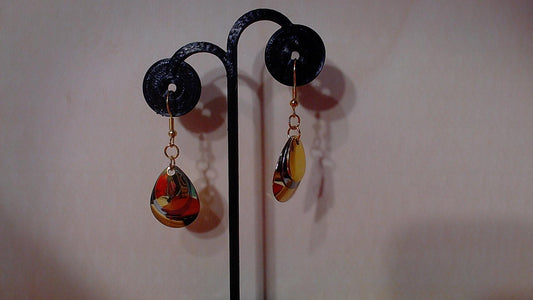 Tri-Color Spinning Fishing Lure Earrings