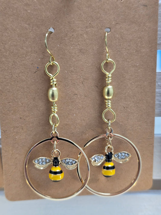 Swivel Bee Earrings